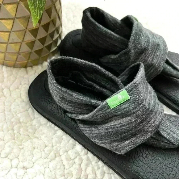 Sanuk Yoga Sling 2 Black Slip On Cushiony Ohm Zen Thong Sandal Size 8 - Picture 4 of 13
